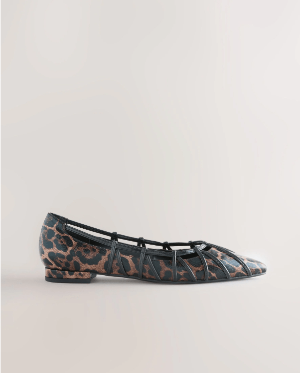 Leopard Forever Comfort® Point Toe Lattice Ballerinas