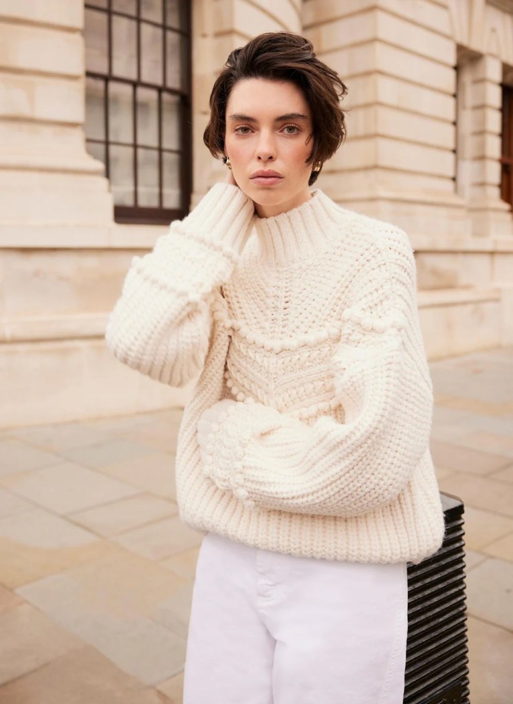 Mint Velvet Cream Bobble Detail Knit Jumper