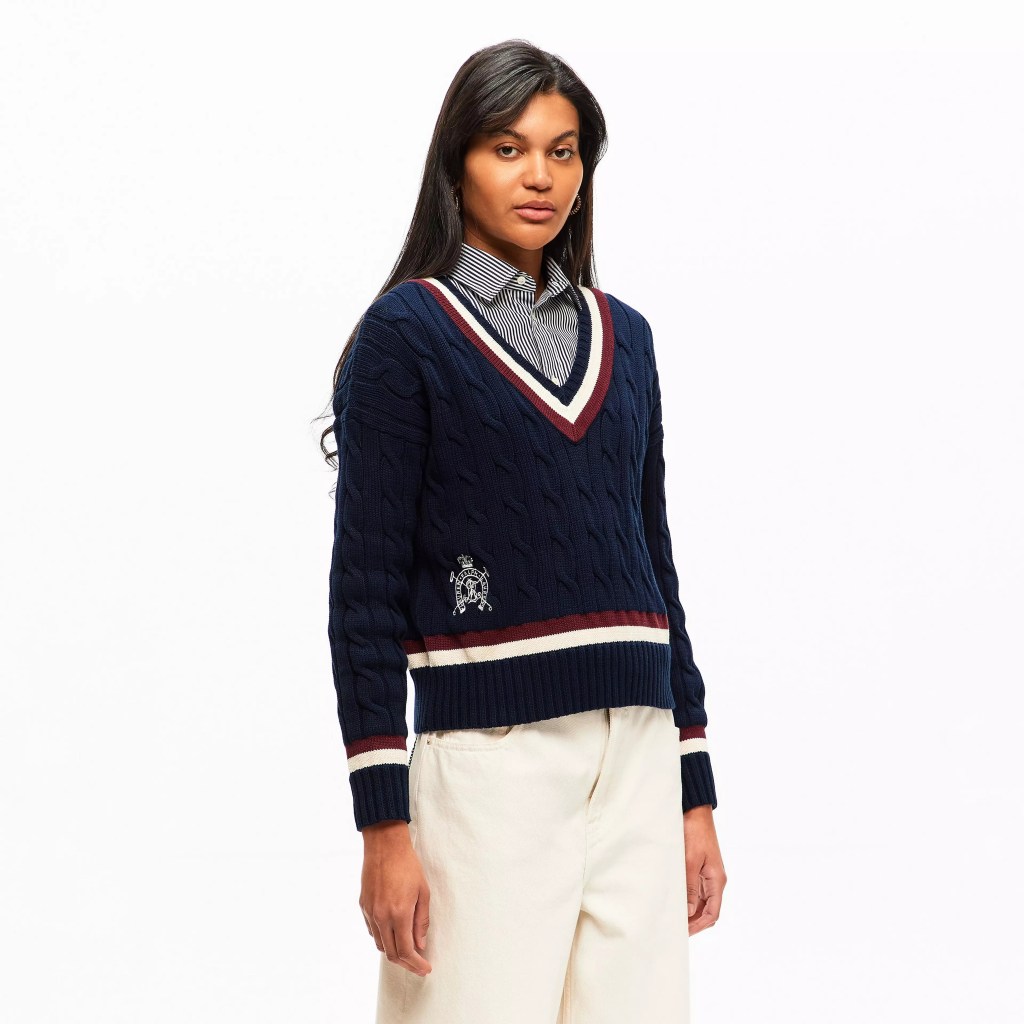  Lauren by Ralph Lauren Real Leather Knitted Crew-Neck Jumper