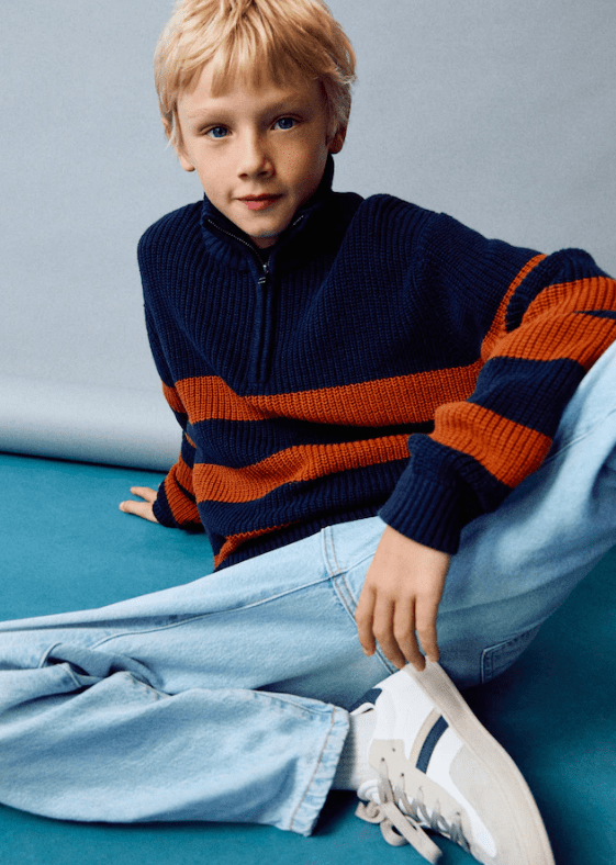 Mango Knitted Sweater With Perkins Neck