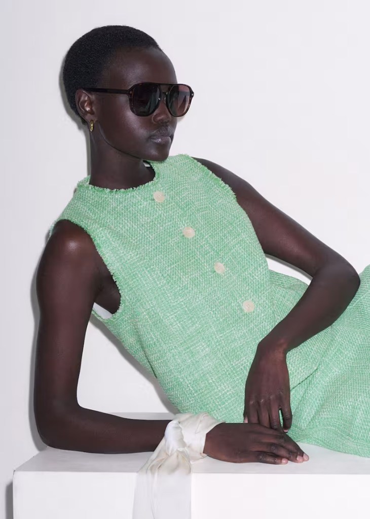 Me + Em Orchard Green Fringed Shell Top