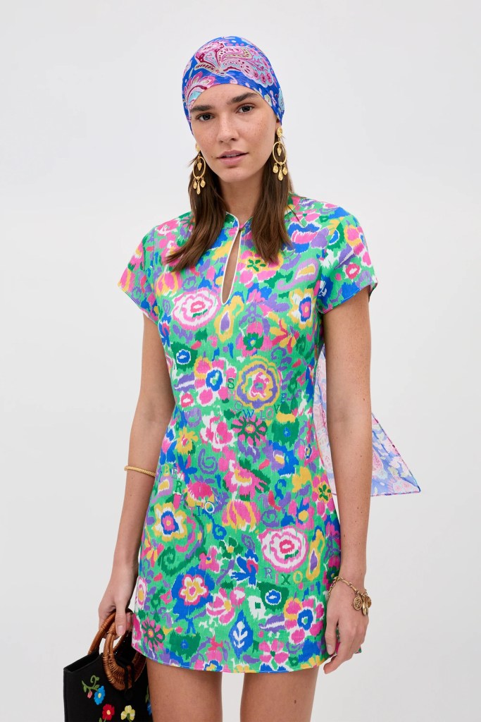 RIXO Lolita Linen-Cotton Blend Mini Dress