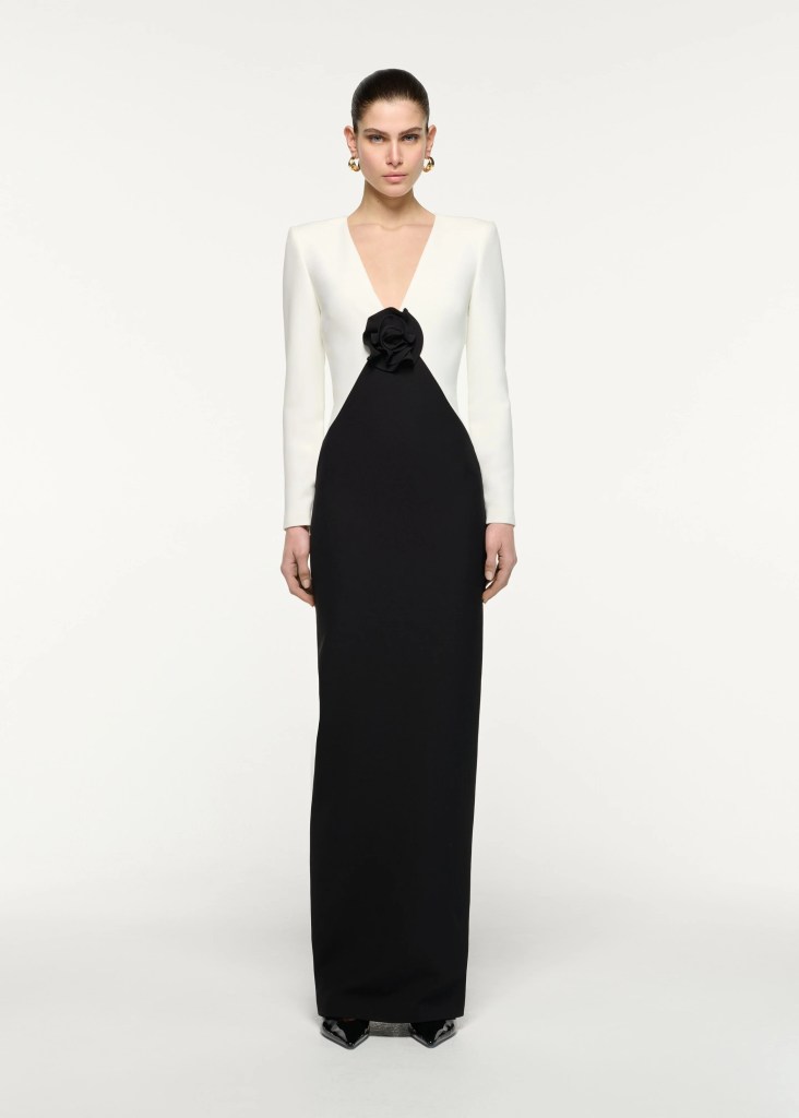 Roland Mouret Flower Monochrome Gown