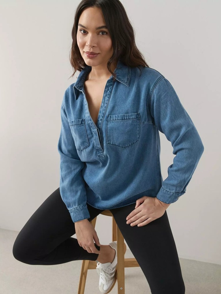 The Very Collection Curve Collared Denim Shirt