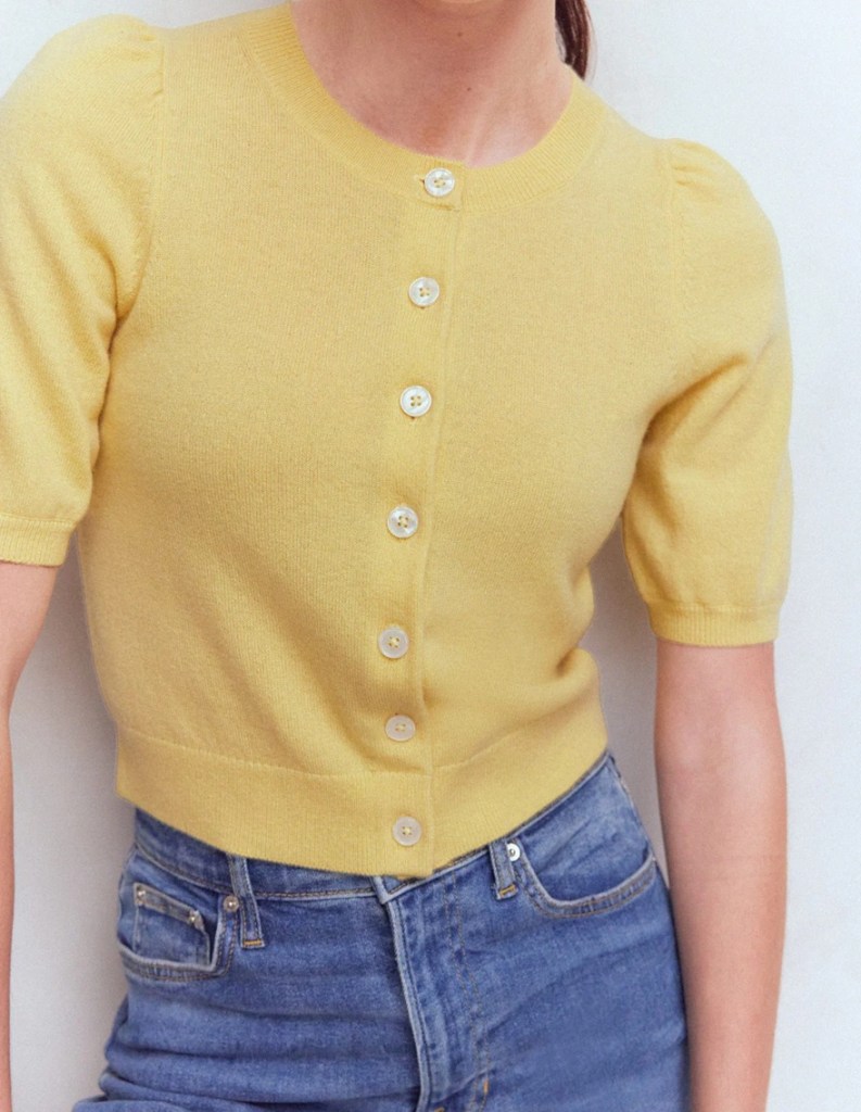 Boden Cropped Cashmere Cardigan