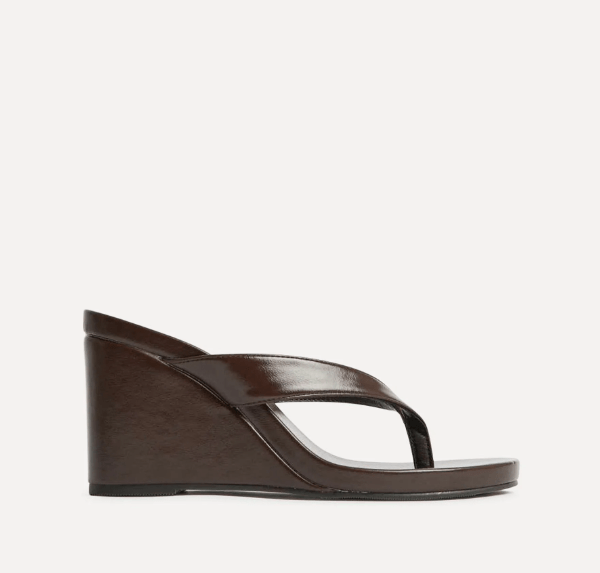 Linzi Brown Joia Toe Post Platform Wedge Sandals