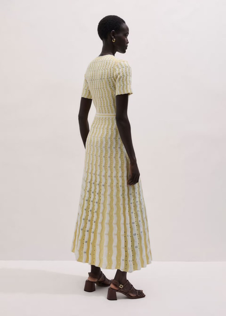 Me + Em Stripe Knit Maxi Dress back view