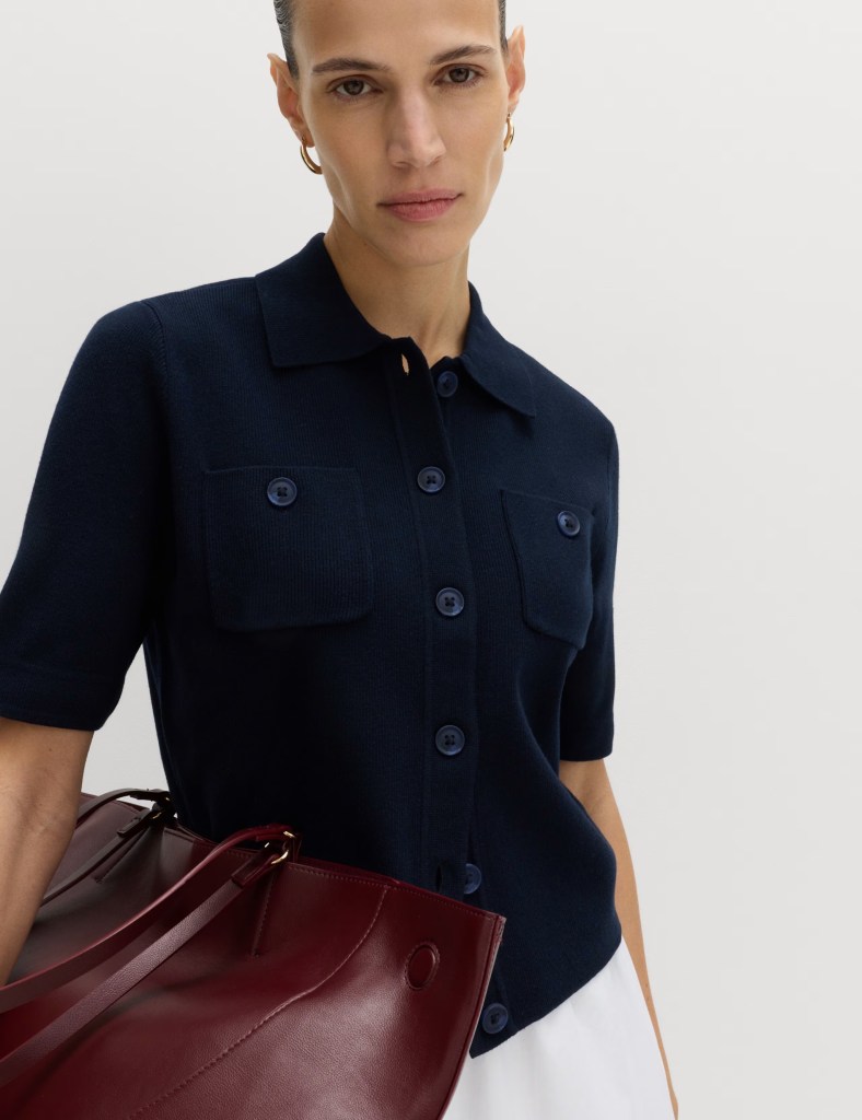 M&S Collared Button Through Cropped Cardigan