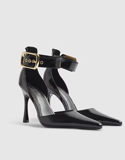 River Island Buckle ankle strap court heels