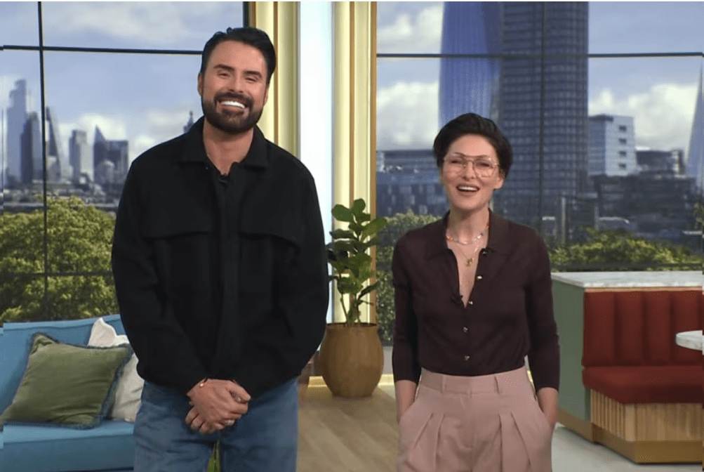 where to get all Emma Willis This Morning outfits brown collared cardigan pink trousers what is Emma wearing 7 April 2026 Photo ITV