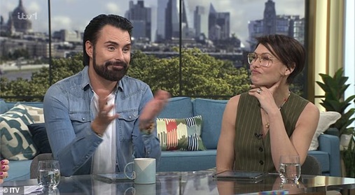 where to get all Emma Willis This Morning outfits green striped waistcoat and trousers what is Emma wearing 8 April 2026 Photo ITV