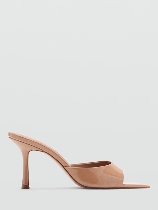 Mango Patent Stiletto Heel Mule Sandals