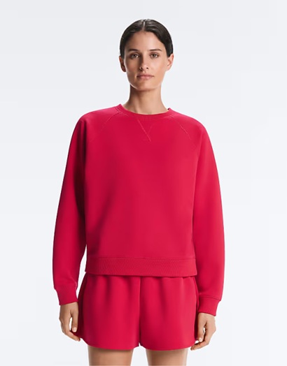 OYSHO Round neck sweatshirt with piqué cotton