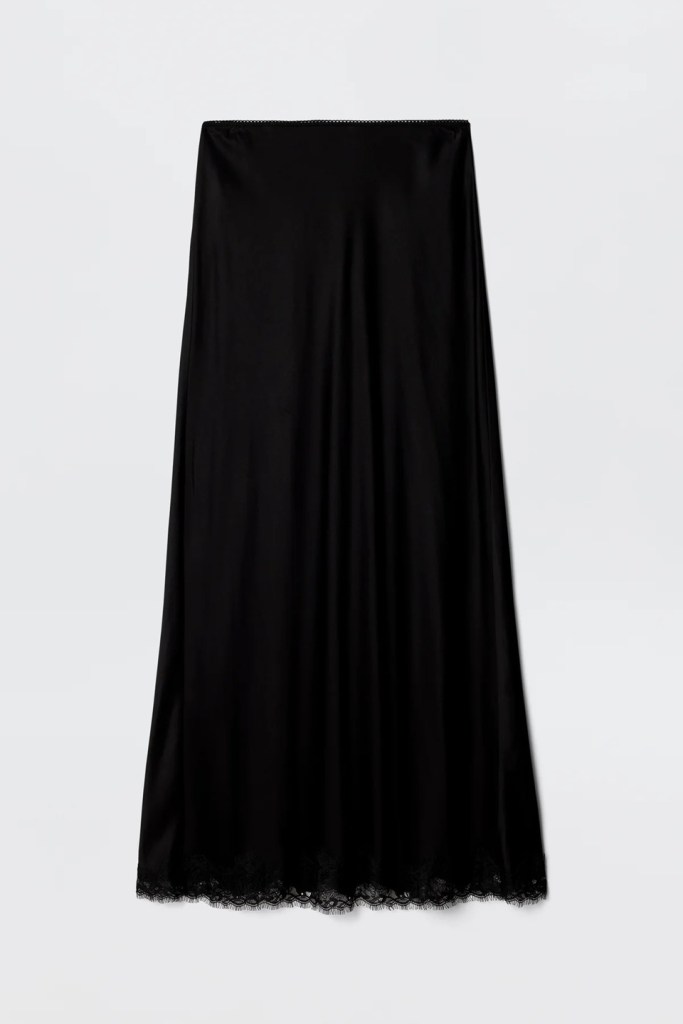 RIXO Stassie Satin Midi Skirt