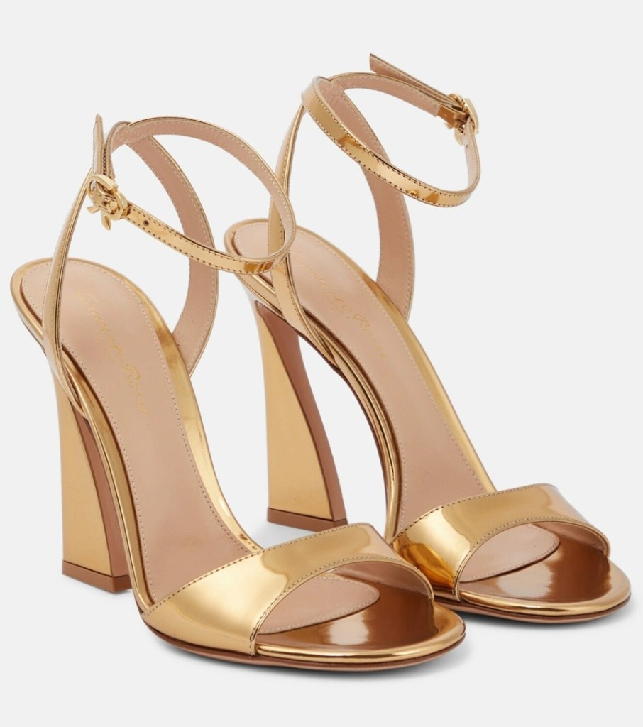 GIANVITO ROSSI Aura Metallic Sandals