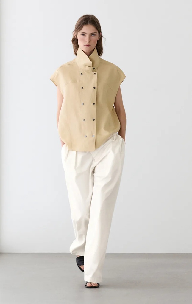 Massimo Dutti Short sleeve shirt with snap buttons