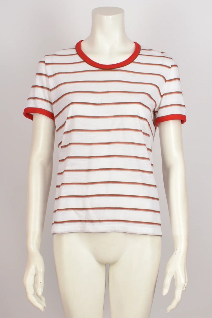 1970S RED AND WHITE STRIPED T-SHIRT