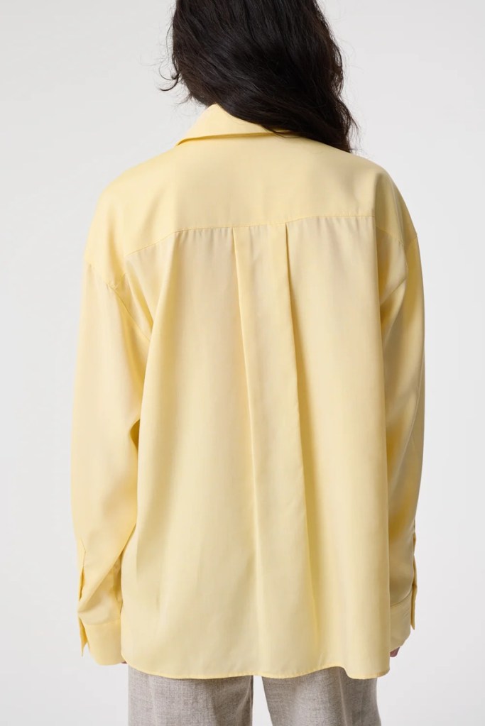 AKYN Robyn butter yellow shirt back view