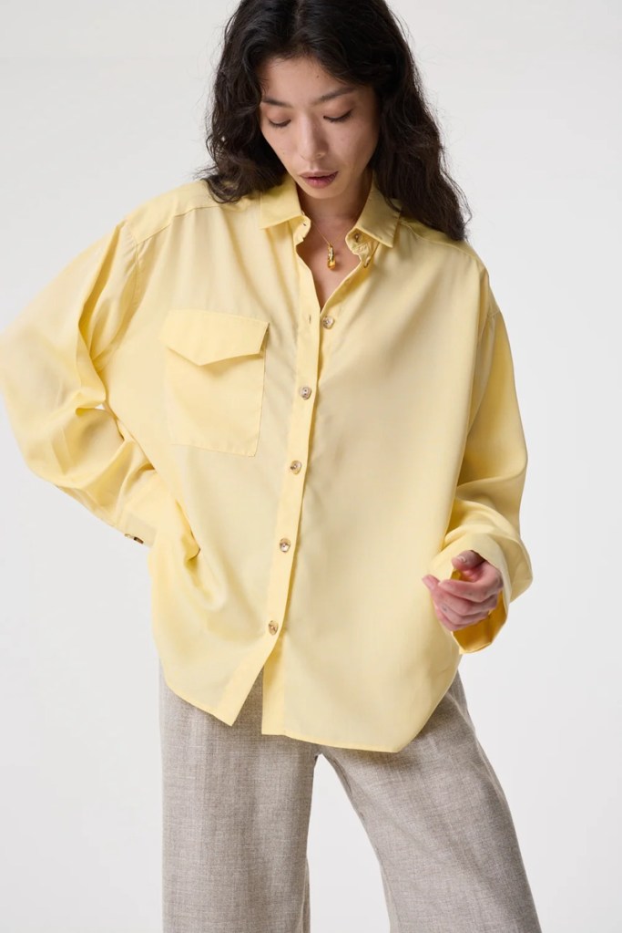 AKYN Robyn butter yellow shirt