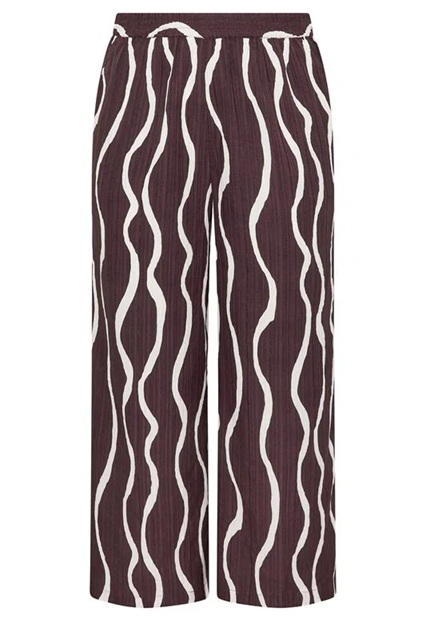 LIMITED COLLECTION Curve Brown Wavy Print Wide Leg Trousers