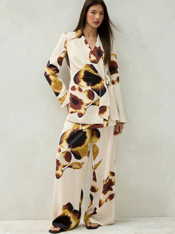 Next Floral Satin Wrap Blazer