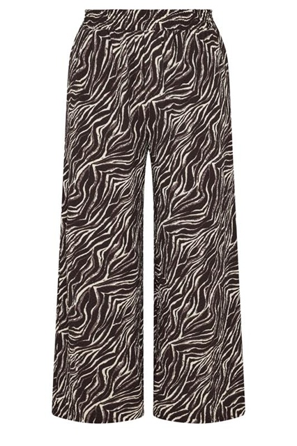 YOURS Curve Brown Zebra Crinkle Wide Leg Trousers
