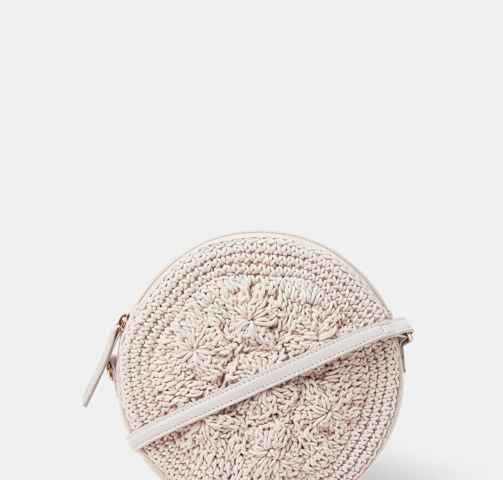 Accessorize Round Macrame Bag Cream