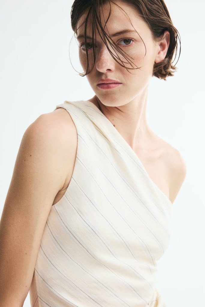 H&M Pleated One-Shoulder Top