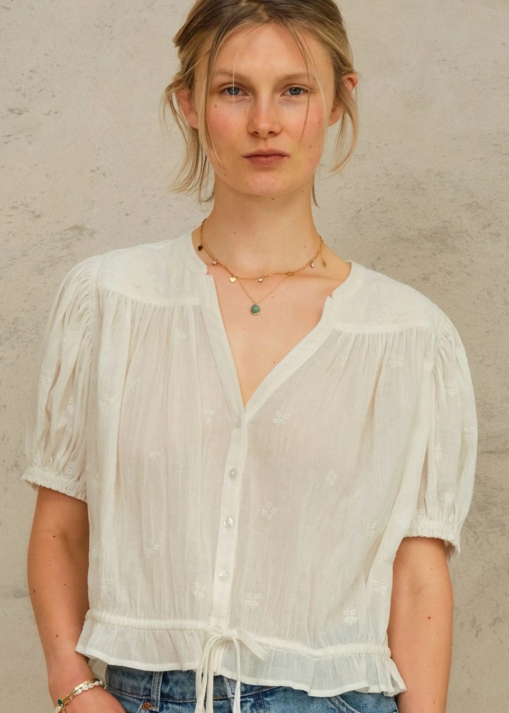 Mabe White Embroidered Top Harlie