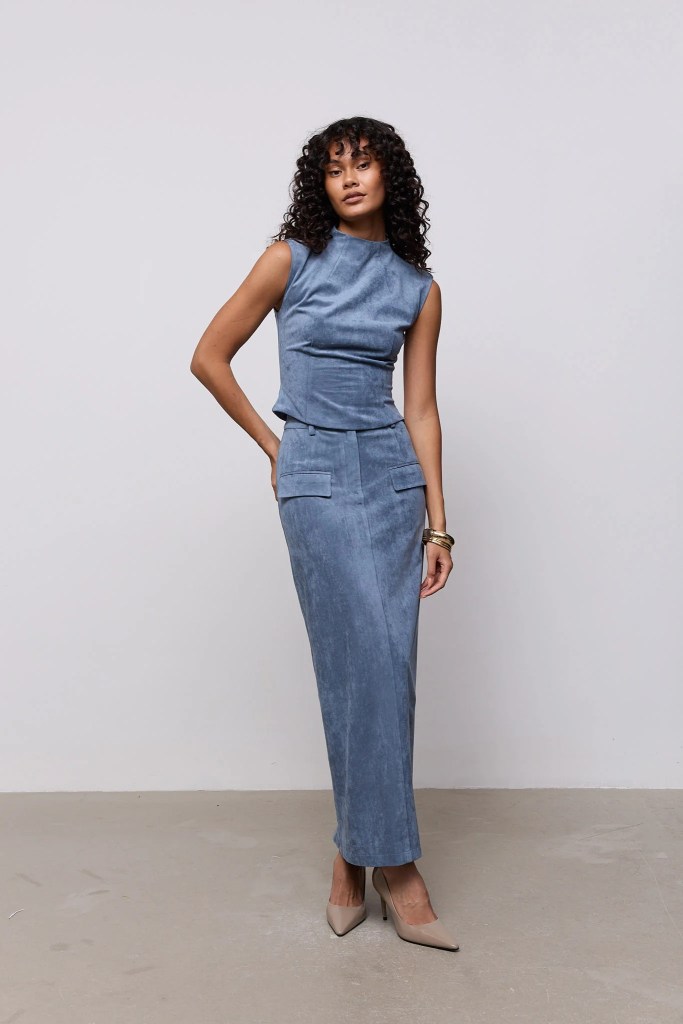 Odd Muse Faux Suede Maxi Skirt 