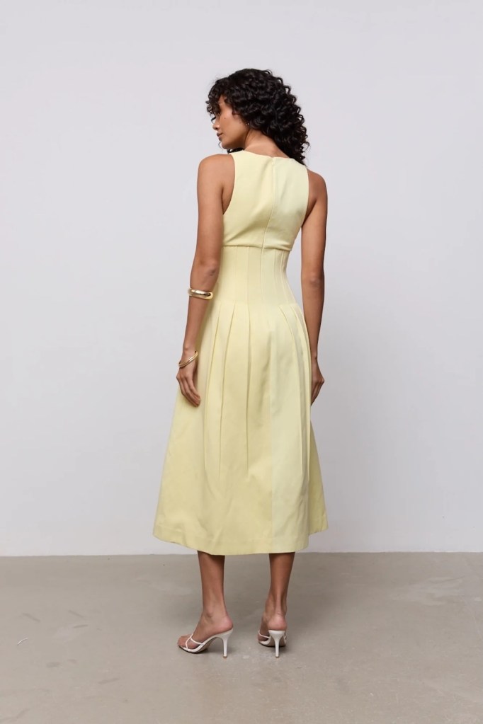 Odd Muse Cotton Mix Cinched Midi Dress back view