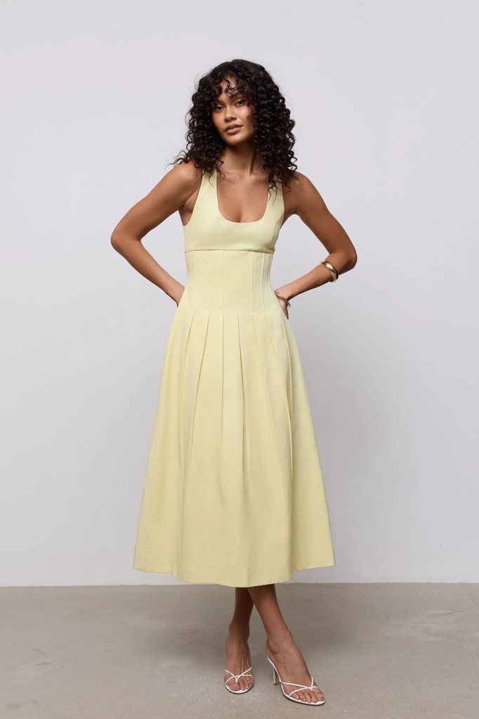 Odd Muse Cotton Mix Cinched Midi Dress