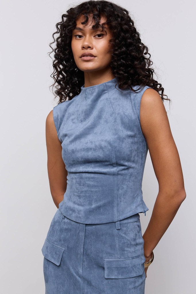 Odd Muse Faux Suede Sleeveless Top