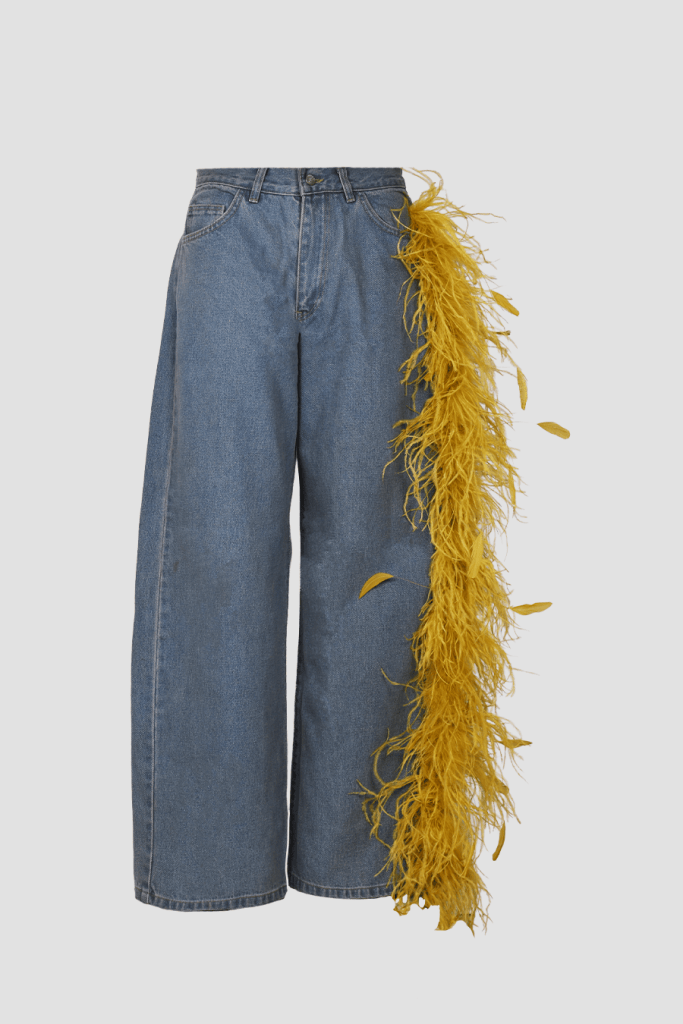 Studio 83 Regular Waist Feather Jeans