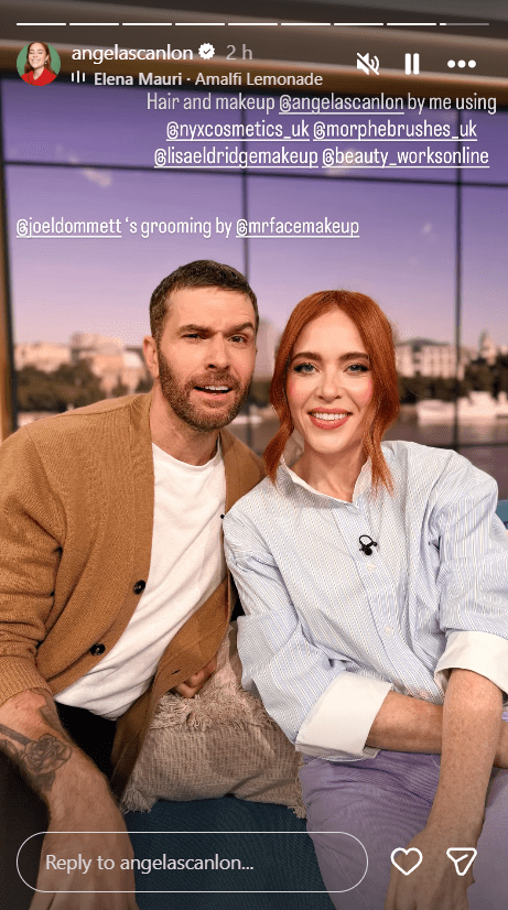 where to get all Angela Scanlon This morning outfits blue striped shirt what is Angela wearing 21 August 2026 Photo Angela Scanlon