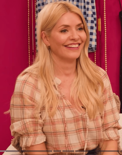 where to get all Holly Willoughby outfits Together multi check blouse blue jeans what is Holly wearing 14 August 2026 Photo Holly Willoughby Together