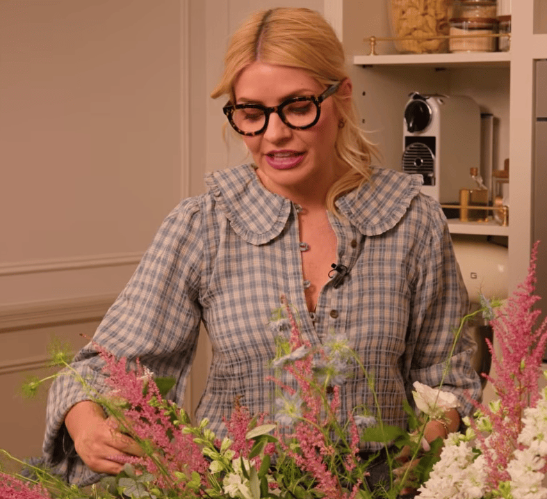 where to get all Holly Willoughby outfits Together ue check blouse with collarpale blue frill front blouse blue jeans what is Holly wearing 2 September 2026 Photo Holly Willoughby Together