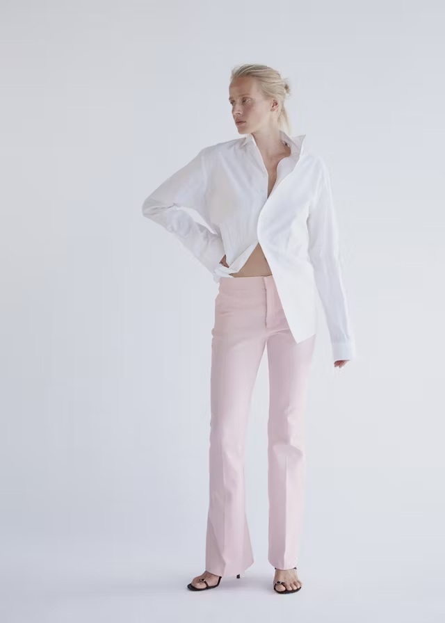 Mango Mid-rise flare trousers