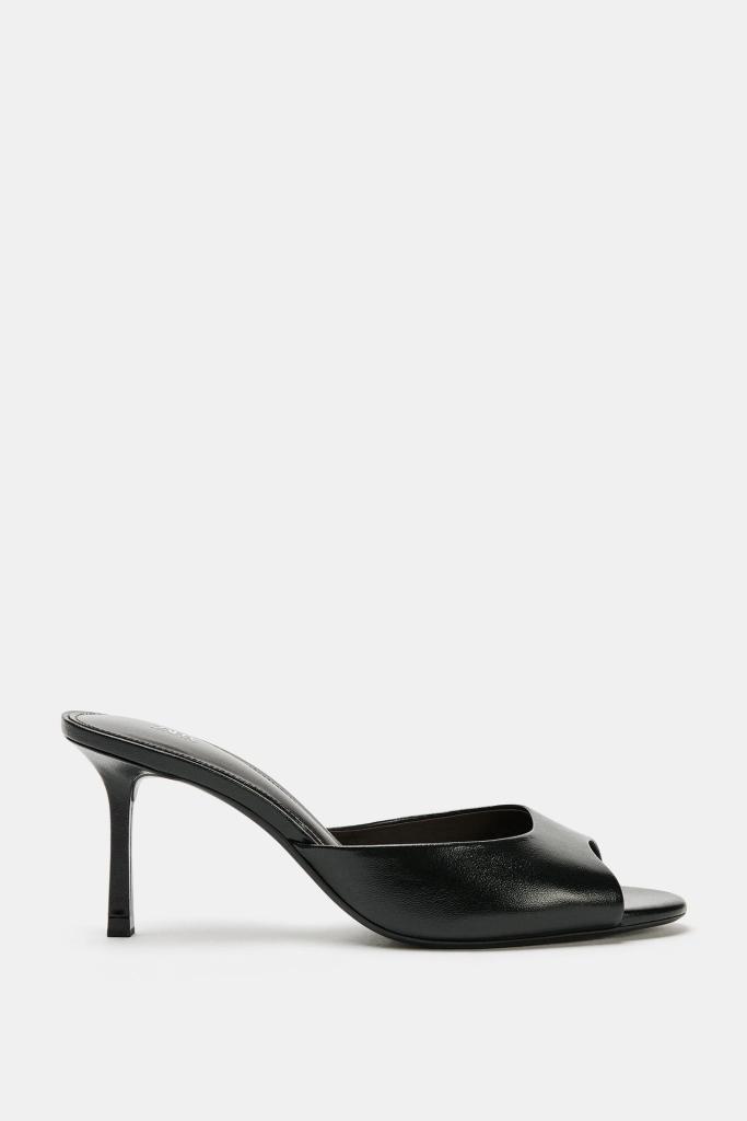 Zara Leather Heeled Mules