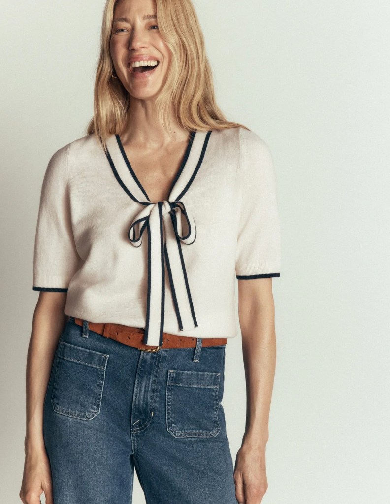 Boden Bow Neck Knitted T-shirt