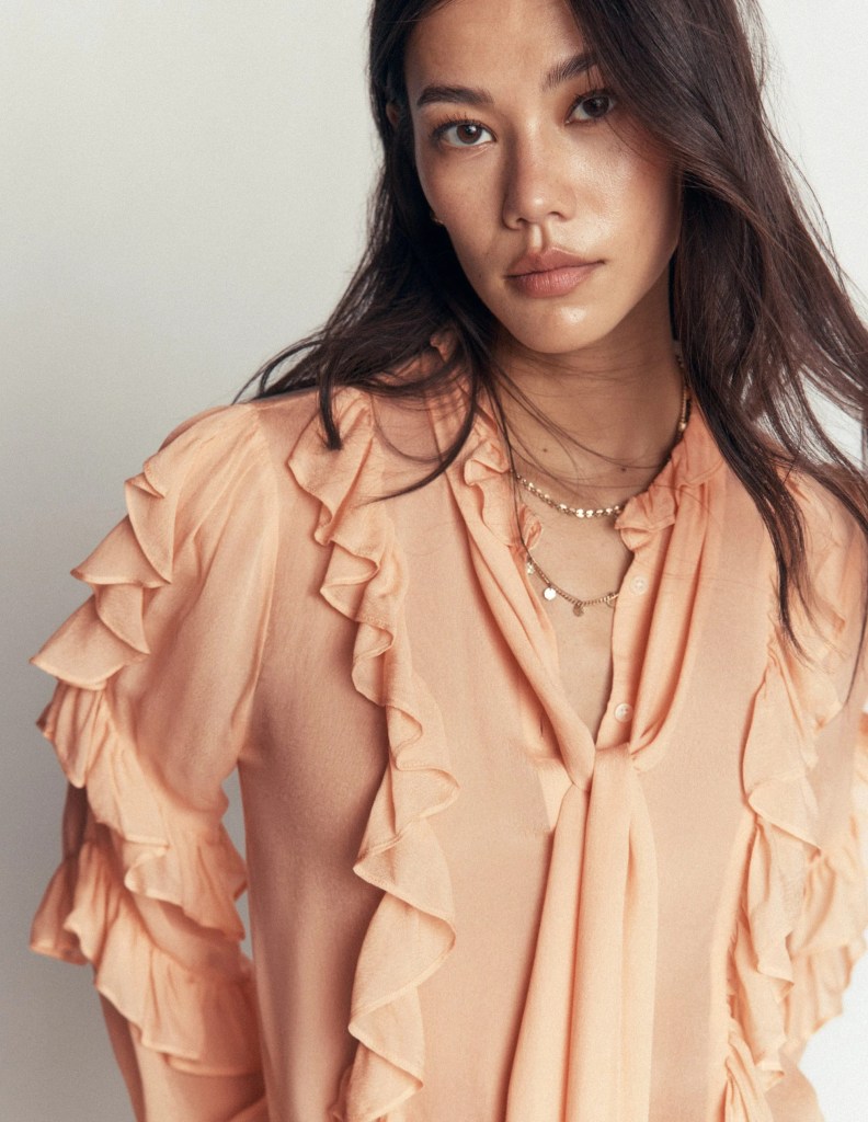Boden Ruffled Georgette Top
