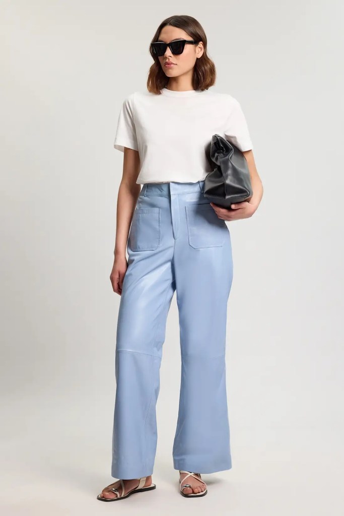 Karen Millen Harper's Bazaar Leather Straight Leg Trouser 