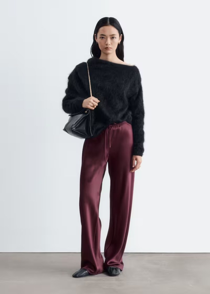 & Other Stories Drawstring Satin Trousers