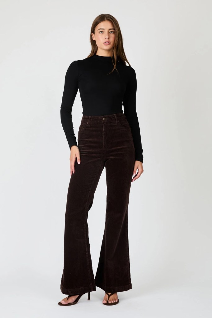 Rollas Eastcoast Flare Corduroy Pants. espresso