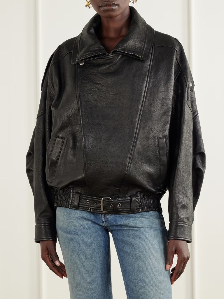 Saint Laurent Oversized textured-leather jacket